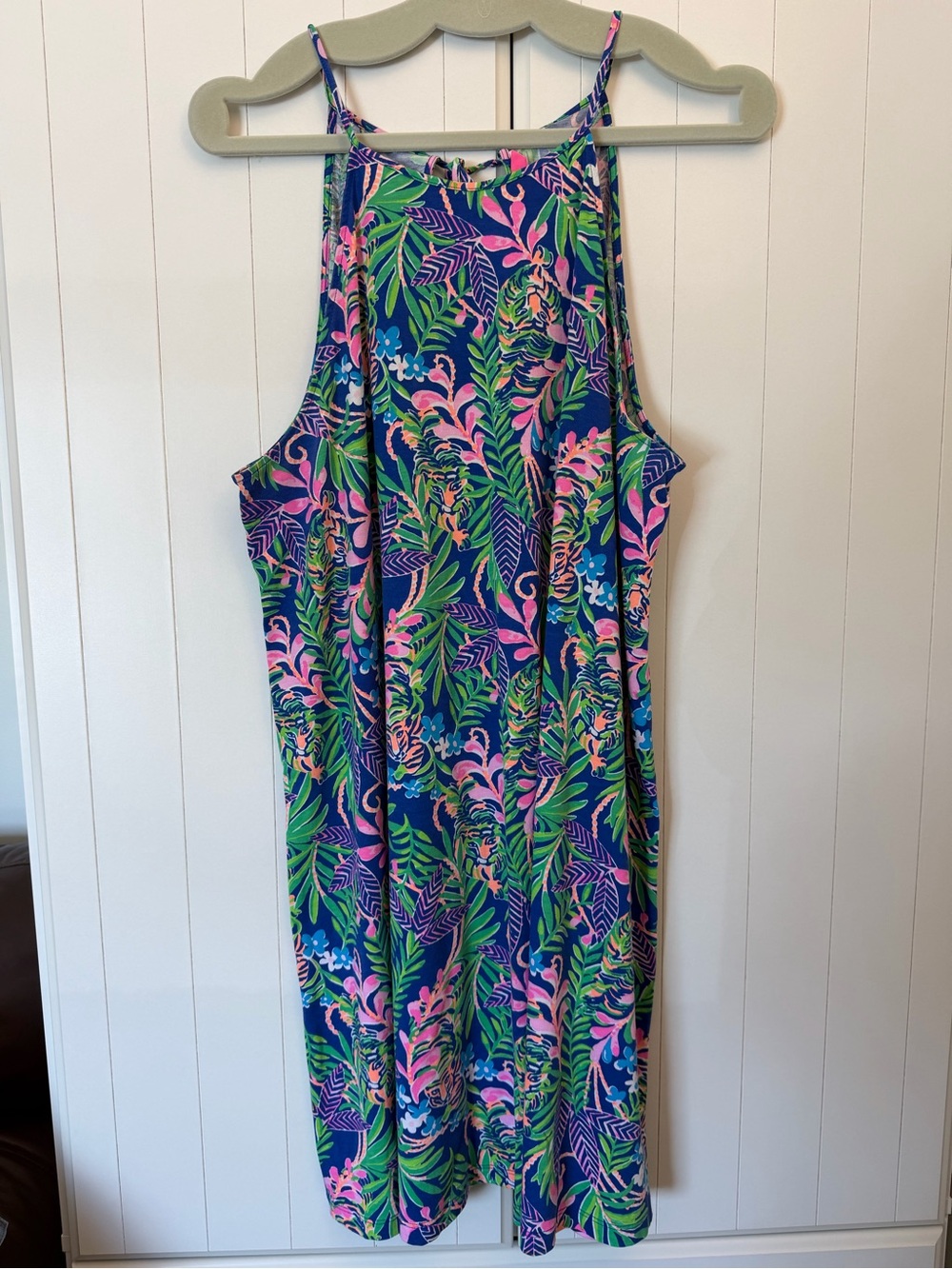 Lilly Pulitzer Navy One-Piece with Pink & Green Tropical Print